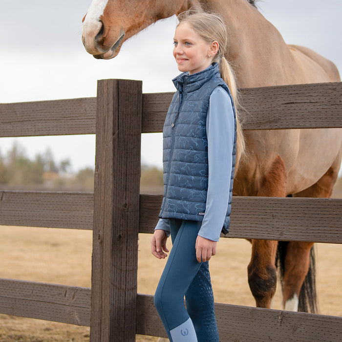 Kerrits Equestrian Apparel Kids Winter Whinnies Quilted Vest Admiral Winter Whinnies