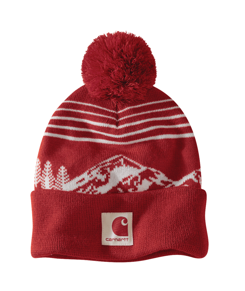 Carhartt Knit Pom Mountain Beanie - Crabapple Crabapple