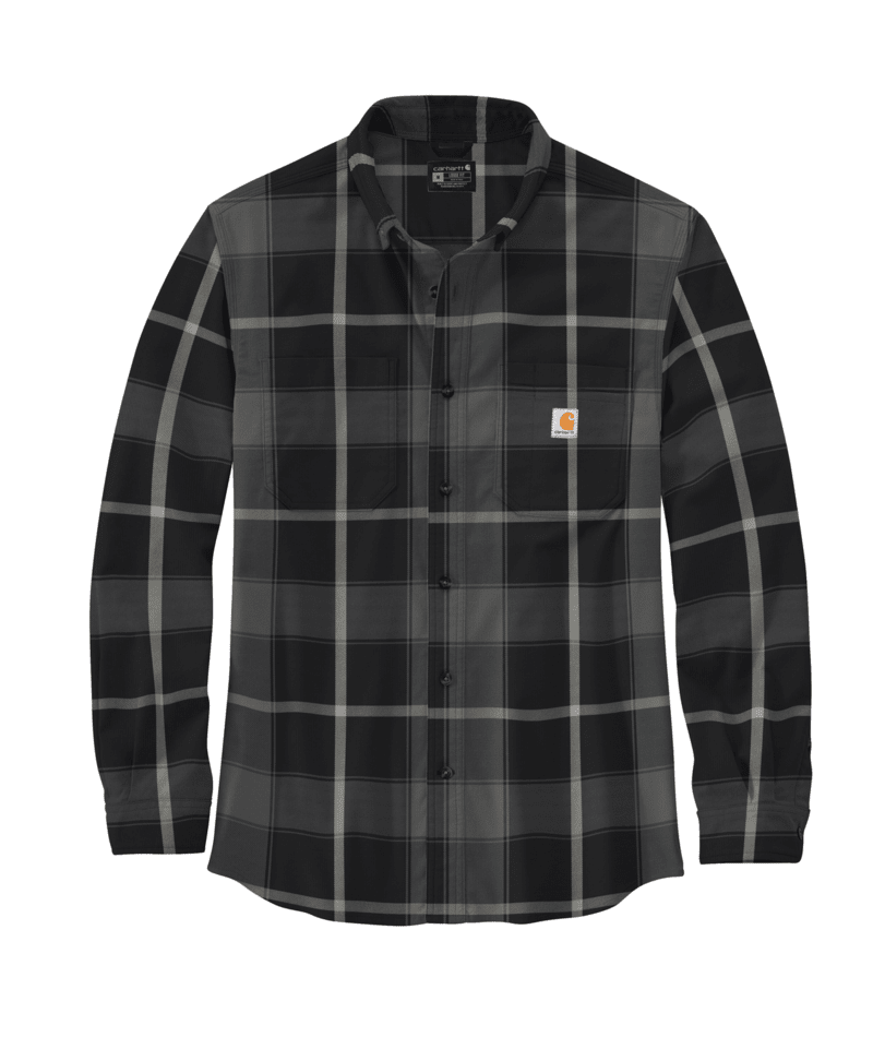 Carhartt Rugged Flex Relaxed Fit Midweight Flannel Long-Sleeve Plaid Shirt - Black Black /  / REG