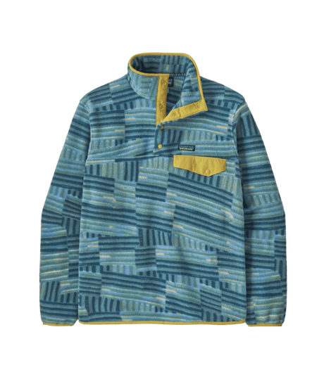 Patagonia M's Lightweight Synchilla Snap-T Pullover - Quilty Fitz / Wetland Blue Quilty Fitz / Wetland Blue