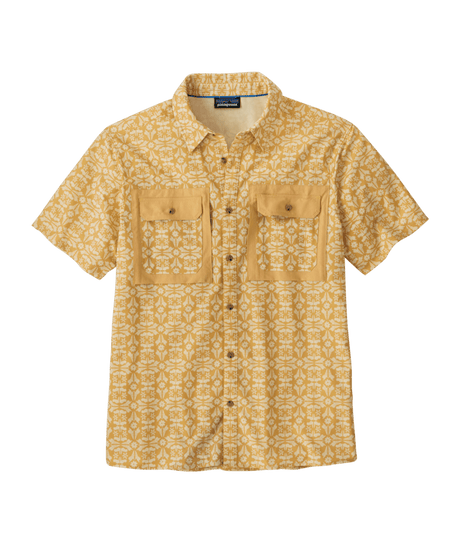 Patagonia M's Short Sleeve Self-Guided Sun Shirt - Marmot Field / Beeswax Tan Marmot Field / Beeswax Tan