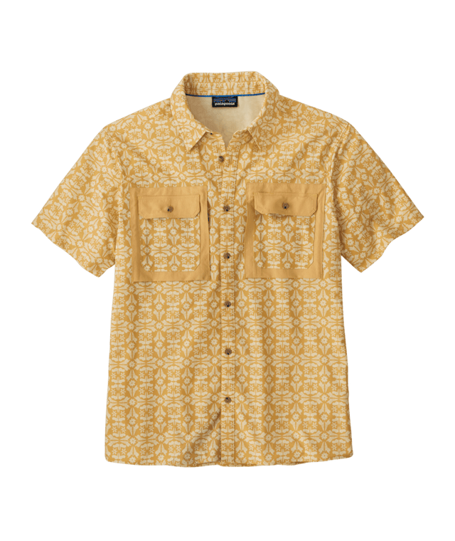 Patagonia M's Short Sleeve Self-Guided Sun Shirt - Marmot Field / Beeswax Tan Marmot Field / Beeswax Tan