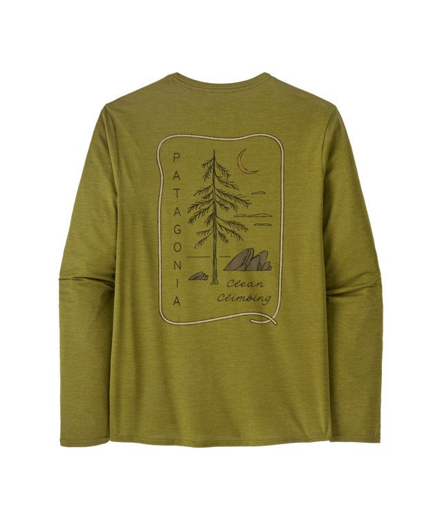 Patagonia M's Long Sleeve Capilene Cool Daily Graphic Shirt - Lands - Clean Climb Roots / Graze Green X-Dye Clean Climb Roots / Graze Green X-Dye
