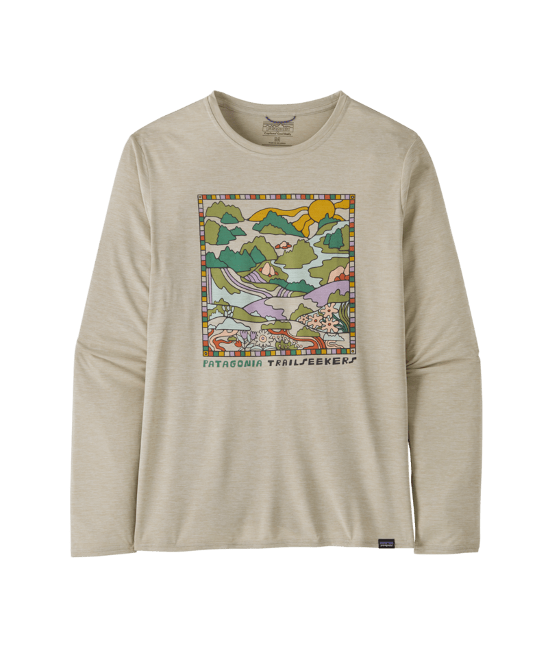 Patagonia M's Long Sleeve Capilene Cool Daily Graphic Shirt - Lands - Trailseekers / Pumice X-Dye Trailseekers / Pumice X-Dye