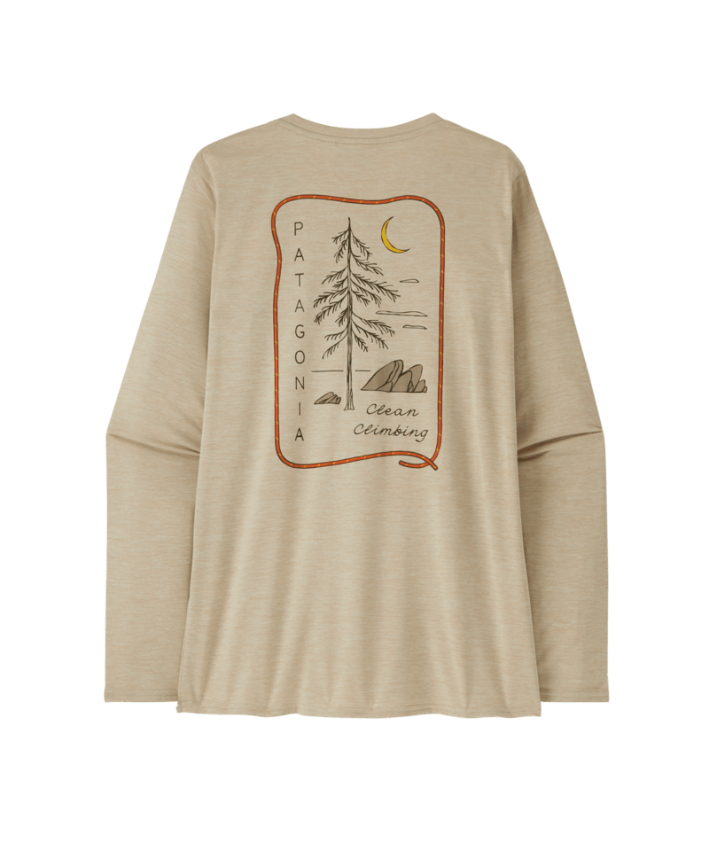 Patagonia W's Long Sleeve Capilene Cool Daily Graphic Shirt - Lands - Clean Climb Roots / Pumice X-Dye Clean Climb Roots / Pumice X-Dye