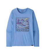 Patagonia W's Long Sleeve Capilene Cool Daily Graphic Shirt - Lands - Trailseekers / Abundant Blue X-Dye Trailseekers / Abundant Blue X-Dye