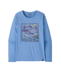 Patagonia W's Long Sleeve Capilene Cool Daily Graphic Shirt - Lands - Trailseekers / Abundant Blue X-Dye Trailseekers / Abundant Blue X-Dye