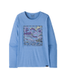 Patagonia W's Long Sleeve Capilene Cool Daily Graphic Shirt - Lands - Trailseekers / Abundant Blue X-Dye Trailseekers / Abundant Blue X-Dye
