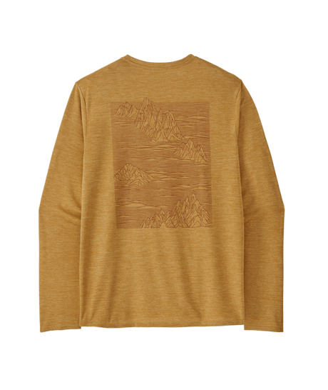 Patagonia M's Long Sleeve Capilene Cool Daily Graphic Shirt - Strataspire / Beeswax Tan X-Dye Strataspire / Beeswax Tan X-Dye