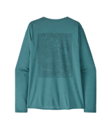 Patagonia W's Long Sleeve Capilene Cool Daily Graphic Shirt - Strataspire / Wetland Blue X-Dye Strataspire / Wetland Blue X-Dye