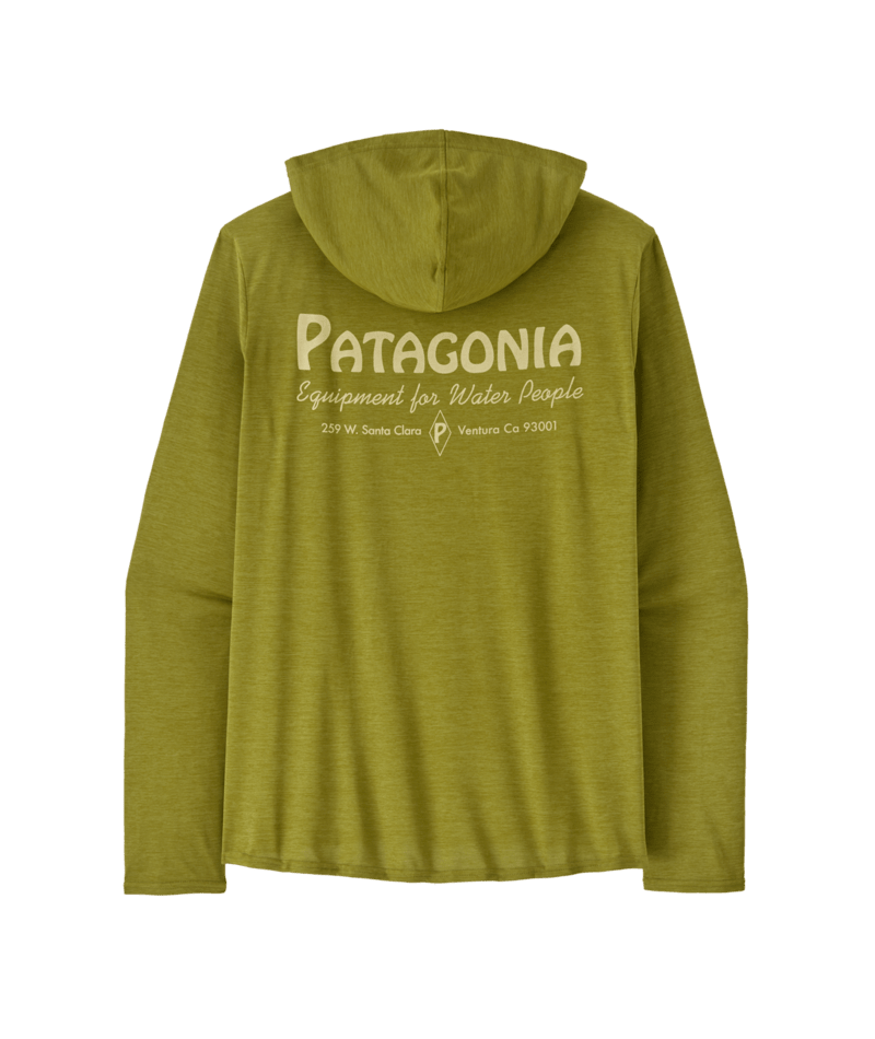Patagonia M's Capilene Cool Daily Graphic Hoody - Water People Banner / Graze Green X-Dye Water People Banner / Graze Green X-Dye