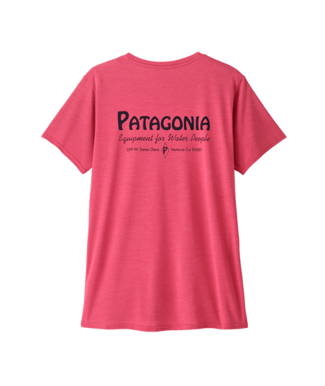 Patagonia W's Capilene Cool Daily Graphic Shirt - Waters - Water People Banner / Luminous Pink X-Dye Water People Banner / Luminous Pink X-Dye