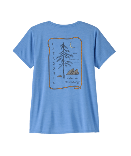 Patagonia W's Capilene Cool Daily Graphic Shirt - Lands - Clean Climb Roots / Abundant Blue X-Dye Clean Climb Roots / Abundant Blue X-Dye