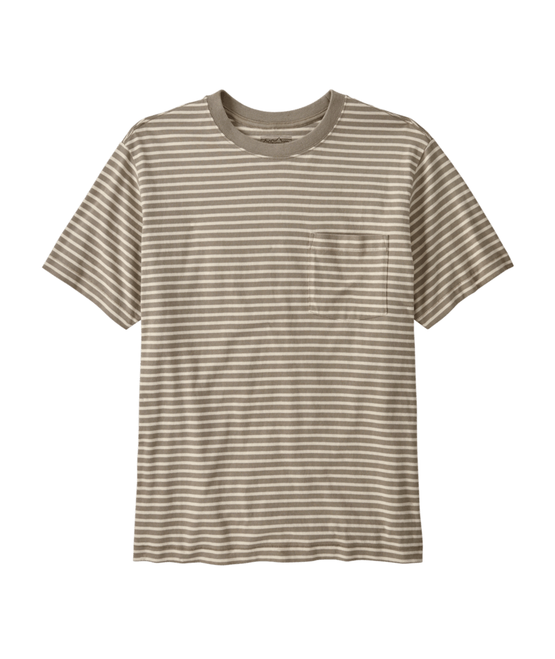 Patagonia M's Midweight Daily Pocket Tee - Weekend Stripe / Seabird Grey Weekend Stripe / Seabird Grey