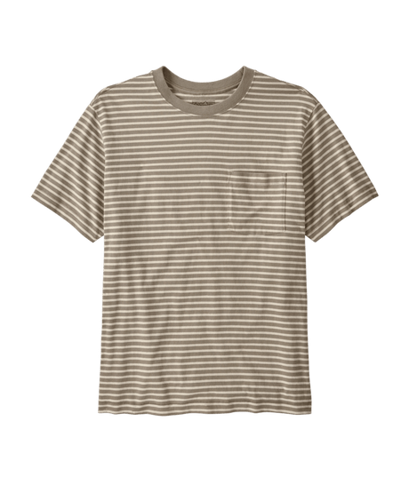 Patagonia M's Midweight Daily Pocket Tee - Weekend Stripe / Seabird Grey Weekend Stripe / Seabird Grey