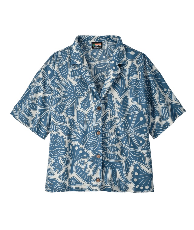 Patagonia W's Tidal Threads Shirt - Bees and Flowers / Still Blue Bees and Flowers / Still Blue