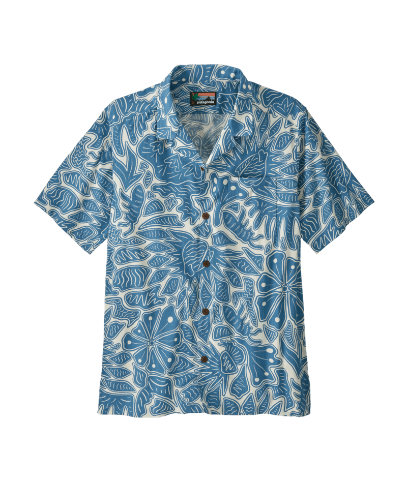 Patagonia M's Tidal Threads Camp Shirt - Bees and Flowers / Still Blue Bees and Flowers / Still Blue