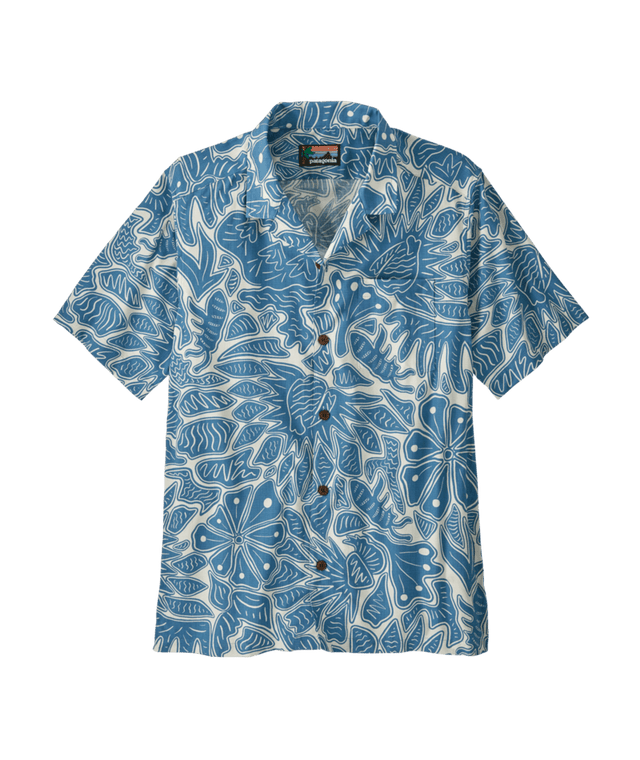 Patagonia M's Tidal Threads Camp Shirt - Bees and Flowers / Still Blue Bees and Flowers / Still Blue