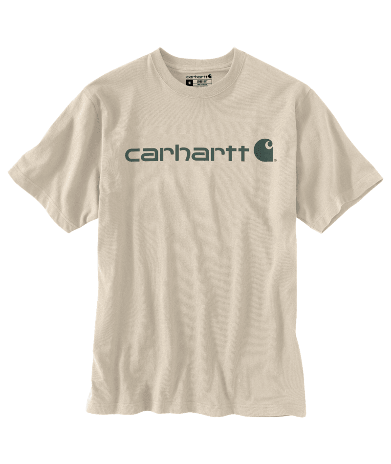 Carhartt Loose Fit Heavyweight Short-Sleeve Logo Graphic T-Shirt - Oat Milk