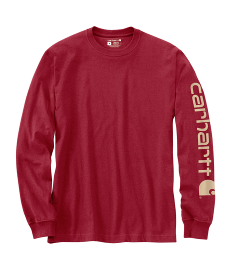 Carhartt Loose Fit Heavyweight Long-Sleeve Logo Sleeve Graphic T-Shirt - Crabapple Crabapple /  / REG