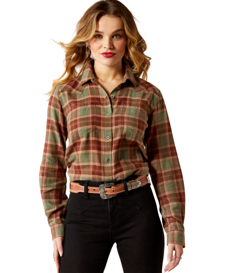Ariat REAL Billie Jean Shirt - Oakwood Plaid Oakwood Plaid