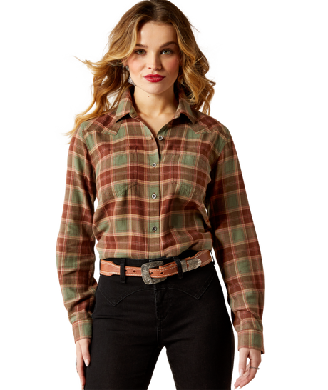 Ariat REAL Billie Jean Shirt - Oakwood Plaid Oakwood Plaid
