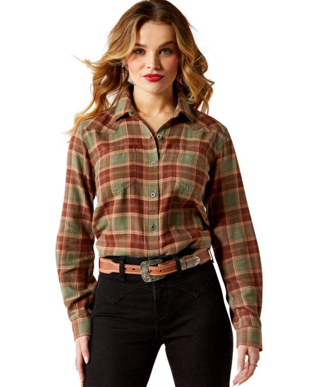 Ariat REAL Billie Jean Shirt - Oakwood Plaid Oakwood Plaid