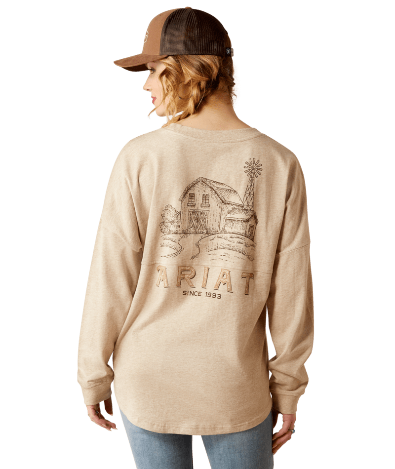 Ariat Miller Oversized Tee - Oatmeal Heather Oatmeal Heather