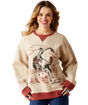 Ariat Roughstock Oversized Crew Sweatshirt - Oatmeal Heather / Marsala Oatmeal Heather / Marsala