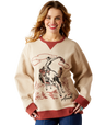 Ariat Roughstock Oversized Crew Sweatshirt - Oatmeal Heather / Marsala Oatmeal Heather / Marsala