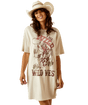 10058900 Wms Wild Cowgirl Tee Dress - Oatmeal Heather Oatmeal heather