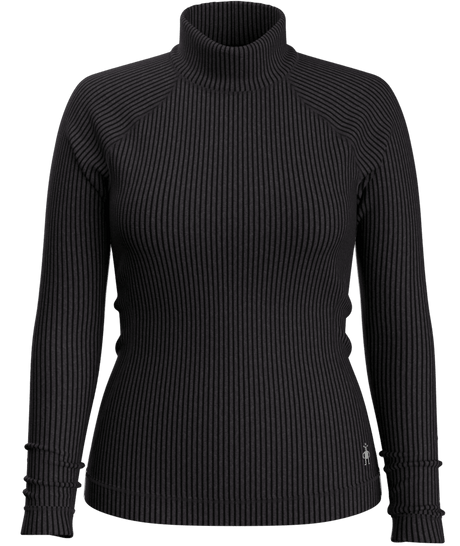 Smartwool Women's Thermal Merino Rib Turtleneck - Charcoal Heather Charcoal Heather