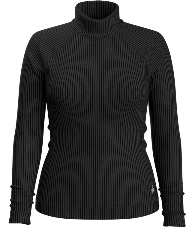 Smartwool Women's Thermal Merino Rib Turtleneck - Charcoal Heather Charcoal Heather