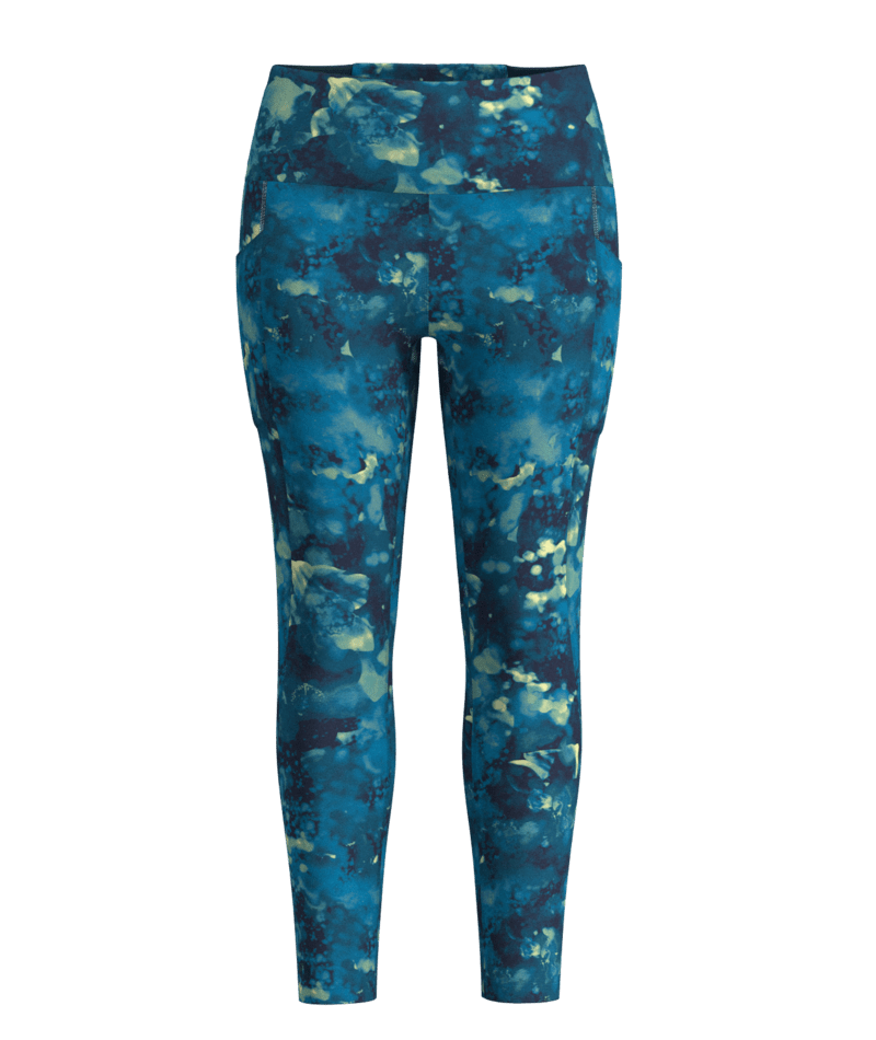 Smartwool Women's Active Printed 7/8 Legging - Twilight Blue Watercolor Twilight Blue Watercolor