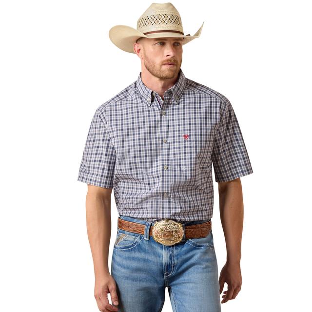 Ariat Pro Series Barry Classic Fit Shirt In Evening Blue Plaid