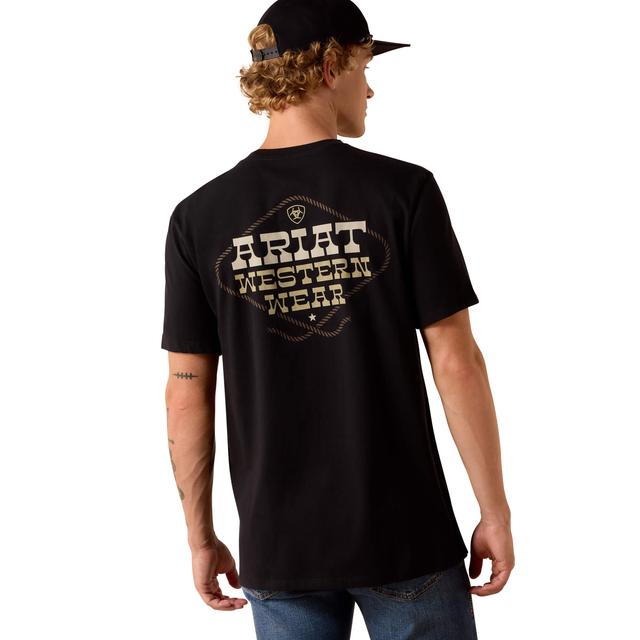 Ariat Country And Western Lockup Classic Fit T-shirt In Black Cotton