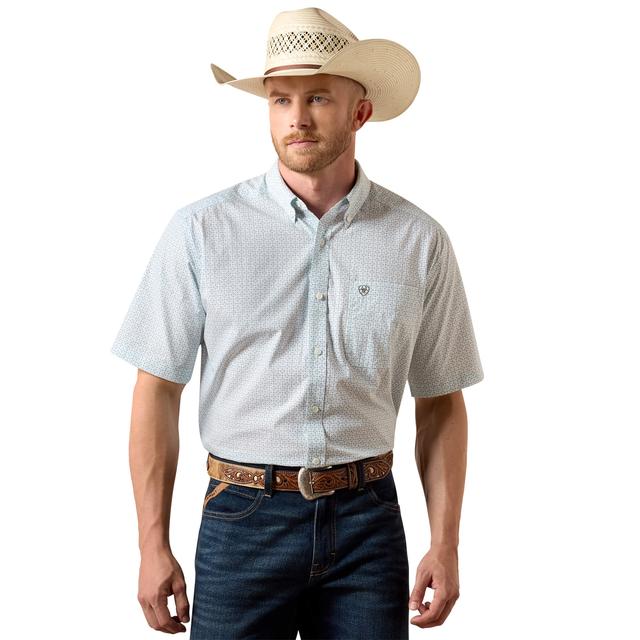 Ariat Wrinkle Free Welsh Classic Fit Shirt In White Geo Print