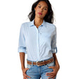 Ariat Venttek Shirt In Nantucket Breeze Railroad Stripe