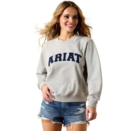 Ariat Essential Crew Sweatshirt In Light Heather Grey