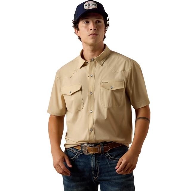 Ariat Frontiertough Venttek Western Fitted Snap Shirt In Irish Cream