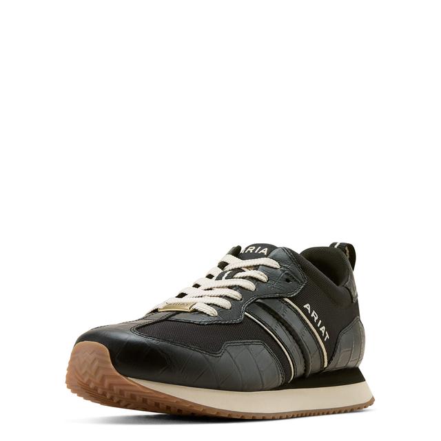 Ariat Ranch Runner Shoe In Black Midnight Croc Print