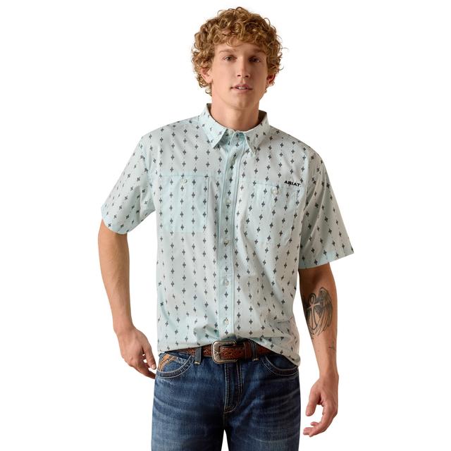 Ariat Printed 360 Airflow Classic Fit Shirt In Blue Glow