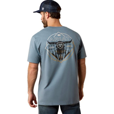Ariat Triple Stacker T-shirt In Light Denim Cotton