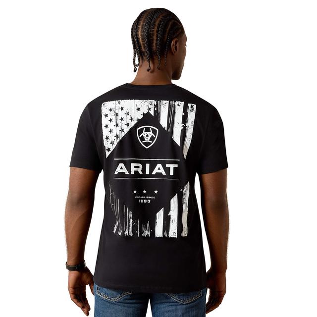 Ariat Wooden Diamond Flag Classic Fit T-shirt In Black
