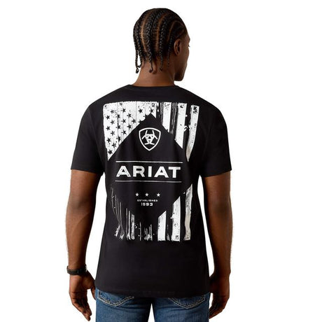 Ariat Wooden Diamond Flag Classic Fit T-shirt In Black
