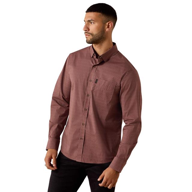 Ariat Magnus Modern Fit Shirt In Rose Taupe Geo Stripe