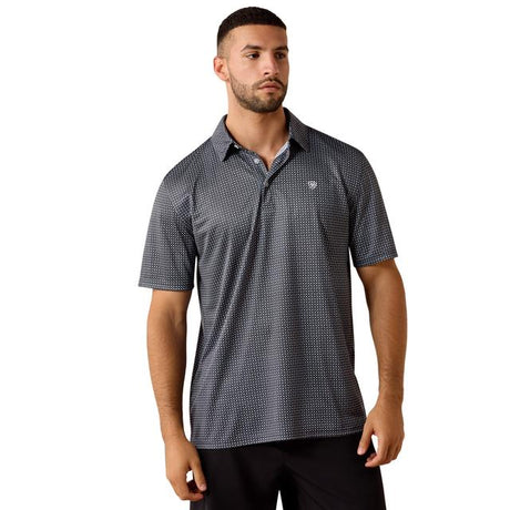Ariat All Over Print Classic Fit Polo Shirt In Sky Rocket Pinwheel Geo Print