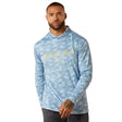 Ariat Rebar Sunblocker Printed Craft Hooded Long Sleeve T-shirt In Dusty Blue