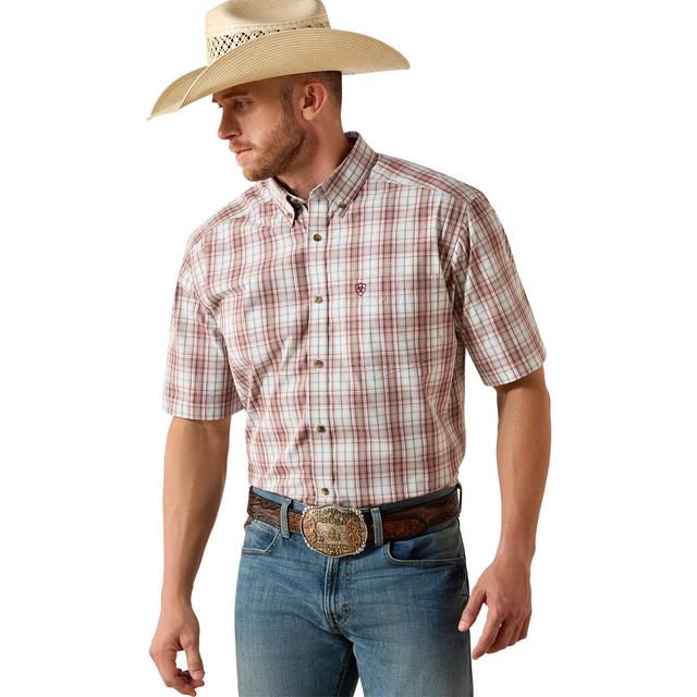 Ariat Pro Series Pascal Classic Fit Shirt In Maroon Banner Plaid