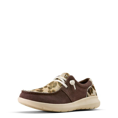 Ariat Hilo Shoe Casual In Chocolate Smoke Gilded Leopard Hair On